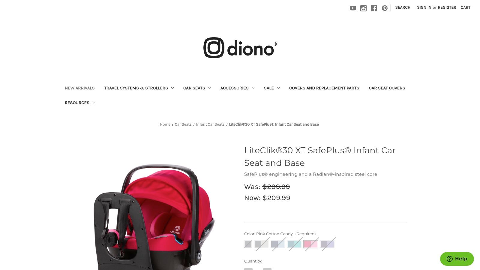 Diono LiteClik 30 XT SafePlus Infant Car Seat and Base — Diono official store