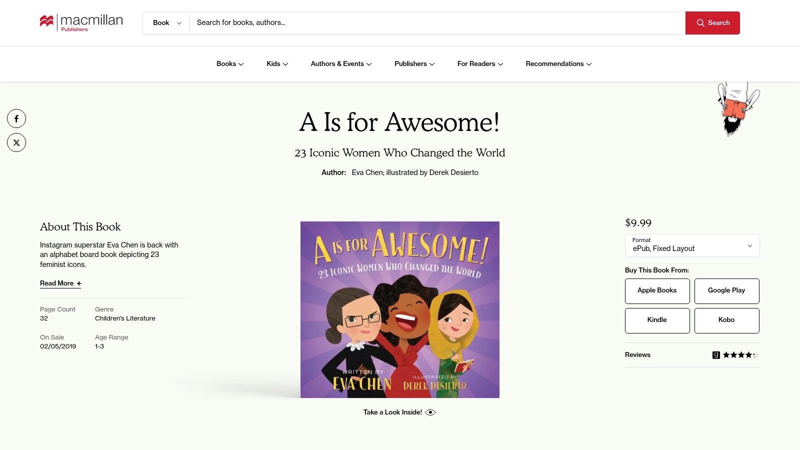 A Is for Awesome!: 23 Iconic Women Who Changed the World (Eva Chen)