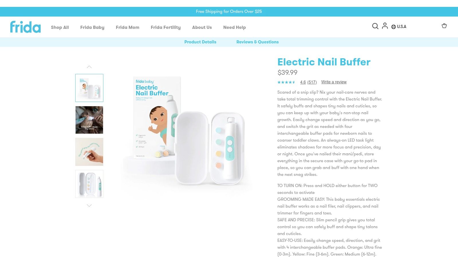 Frida Baby Electric Nail Buffer