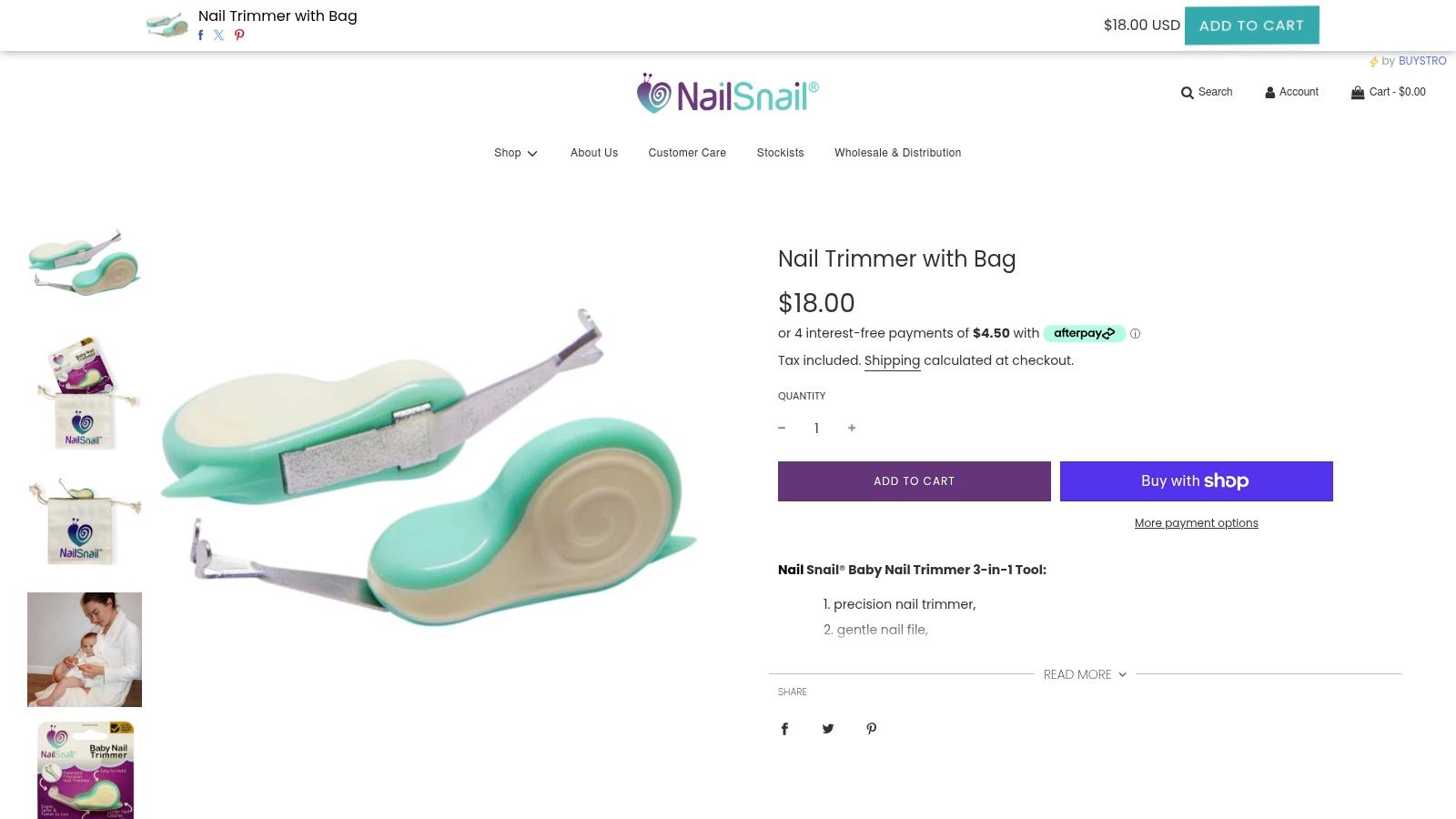 Nail Snail 3‑in‑1 Baby Nail Trimmer