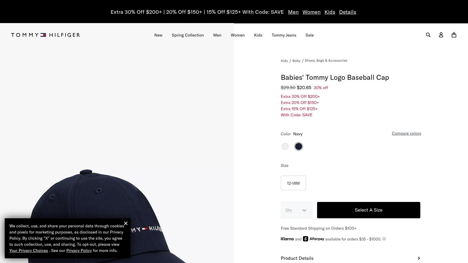 Tommy Hilfiger Babies’ Logo Baseball Cap