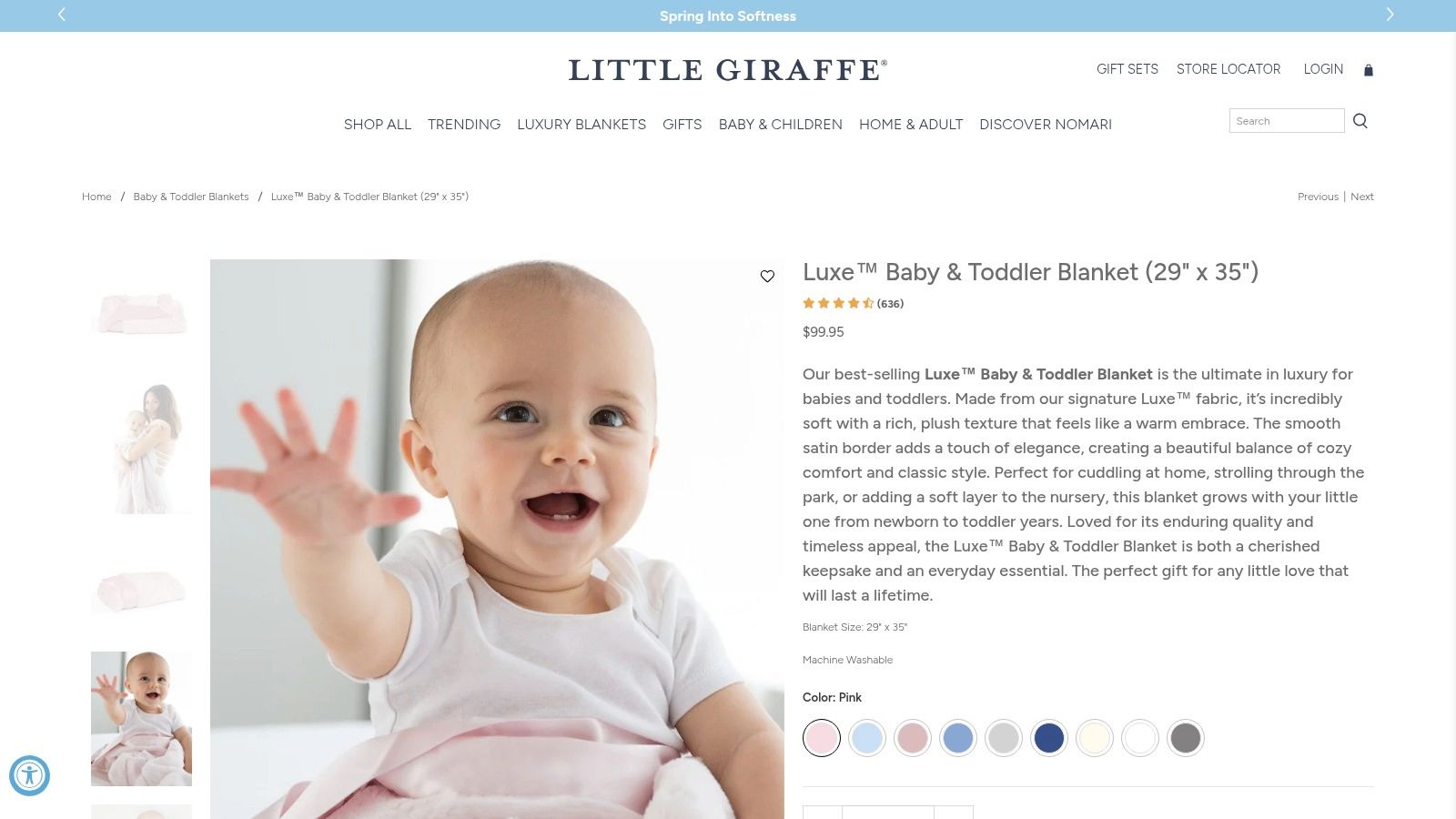 Little Giraffe Luxe Baby & Toddler Blanket (solid)