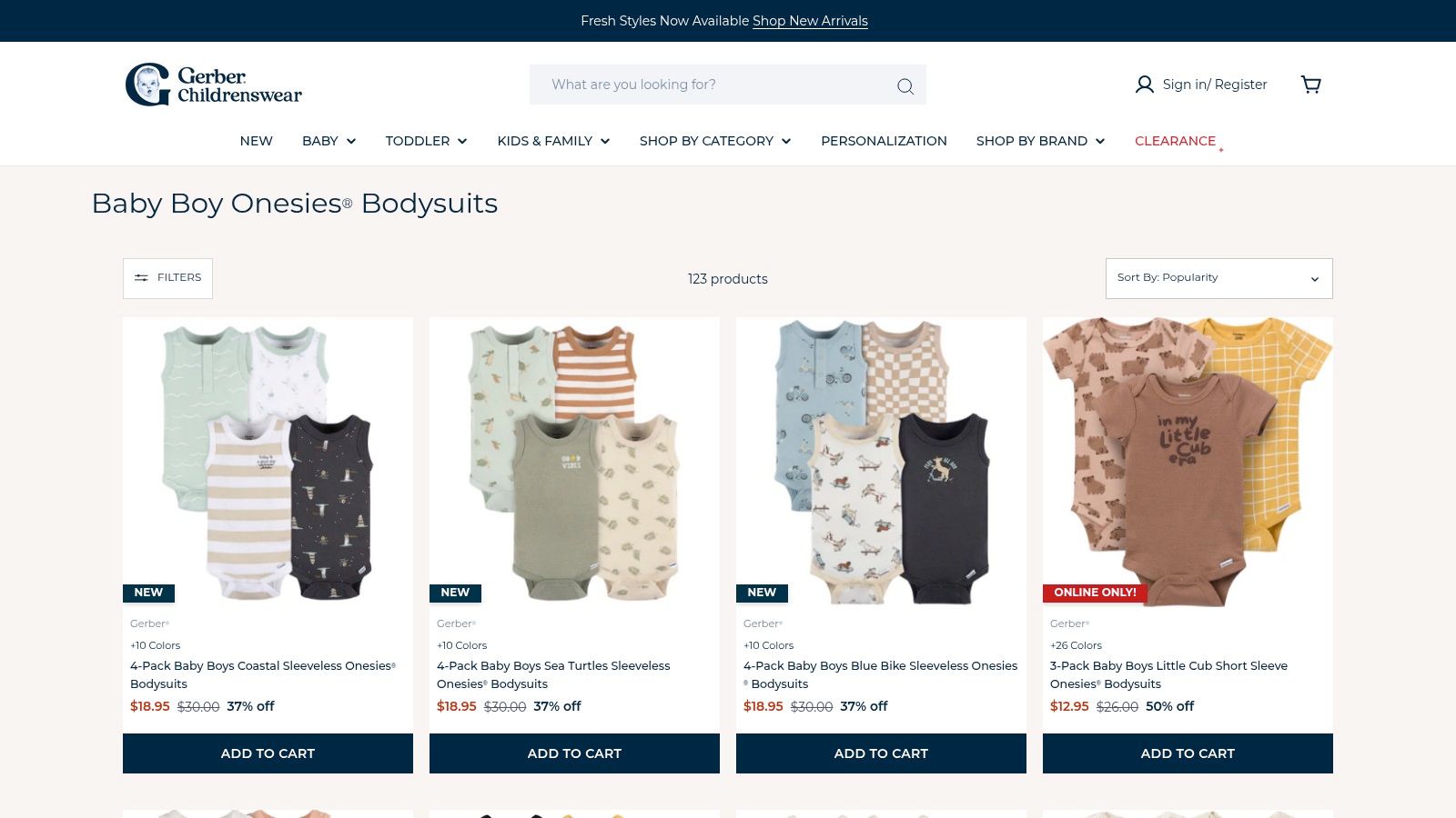 Gerber Childrenswear — Onesies brand